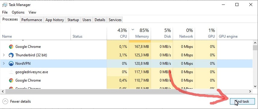 nordvpn-background-process-not-running-task-manager
