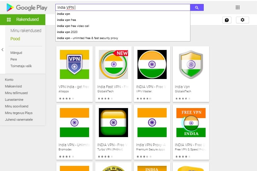 India VPN Google Play